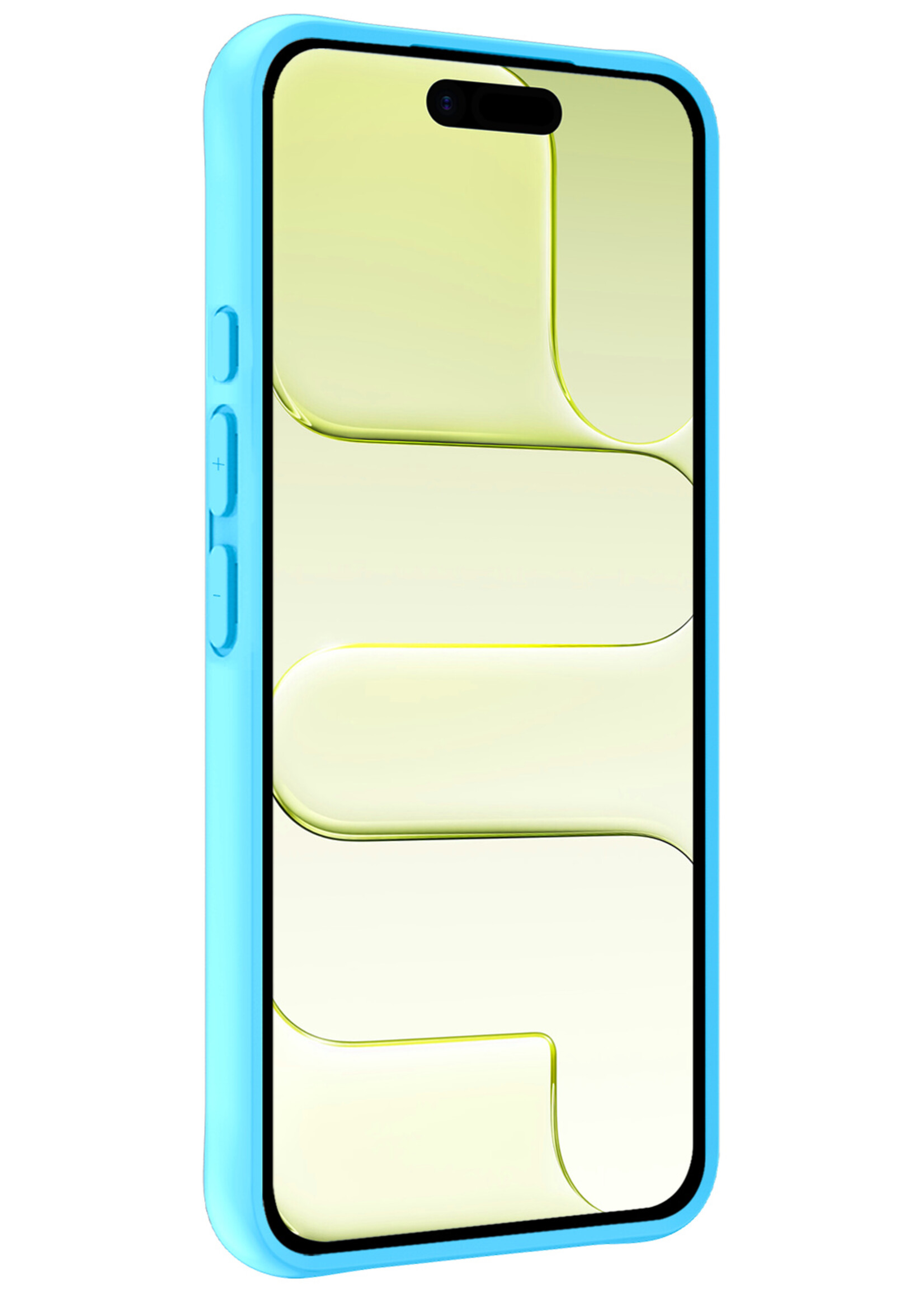 LUQ LUQ iPhone Air Hoesje Siliconen Met 2x Screenprotector Met Dichte Notch - Lichtblauw