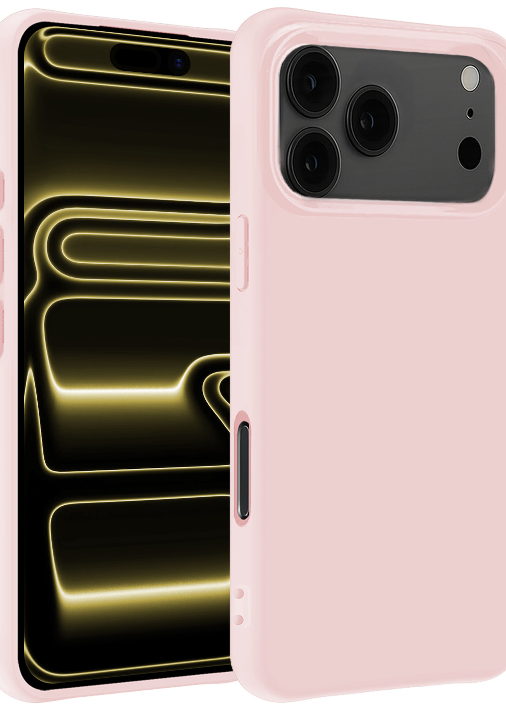 LUQ LUQ iPhone 17 Pro Hoesje Siliconen - Lichtroze