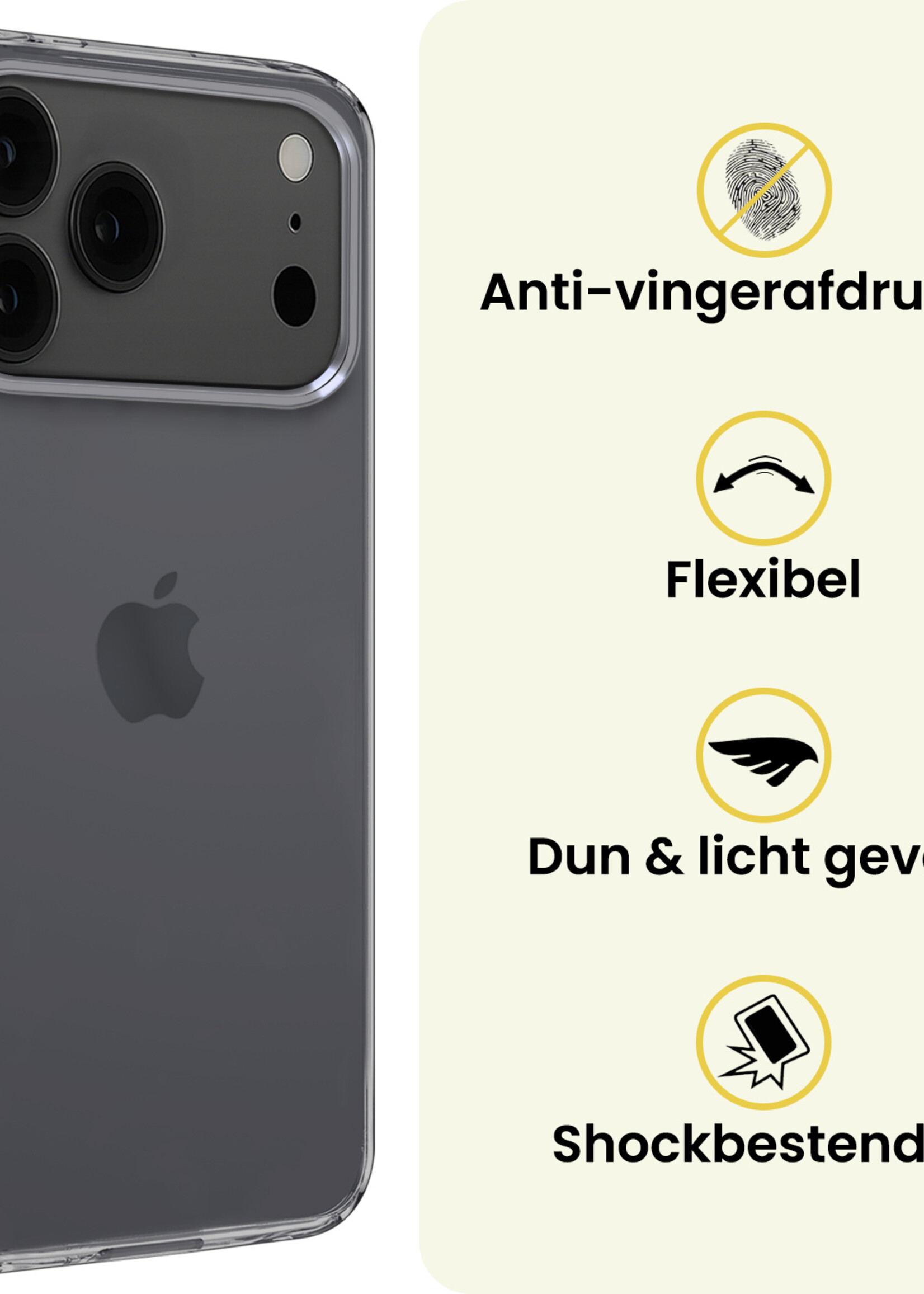 LUQ LUQ iPhone 17 Pro Hoesje Siliconen - Transparant