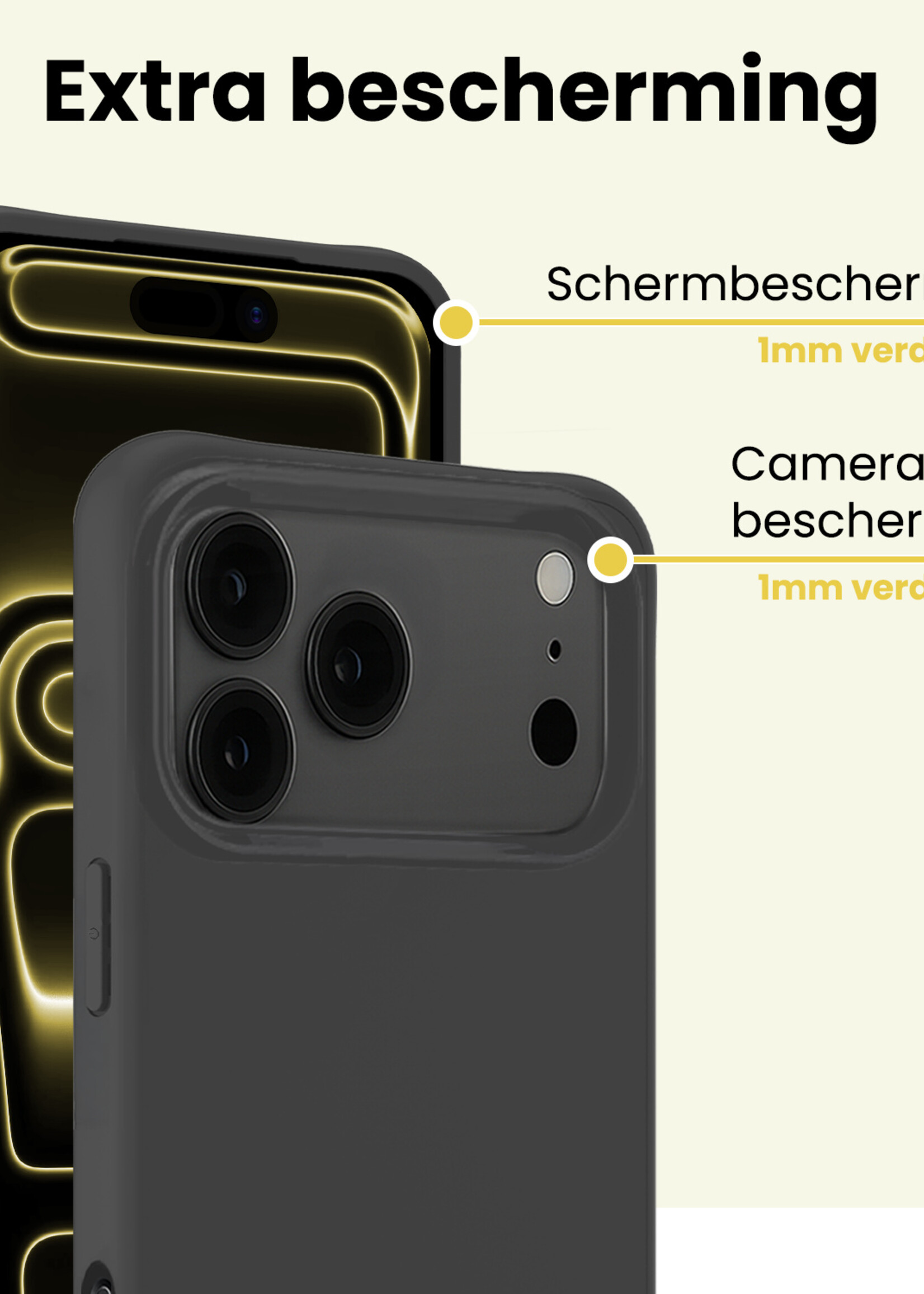 LUQ LUQ iPhone 17 Pro Hoesje Siliconen - Zwart