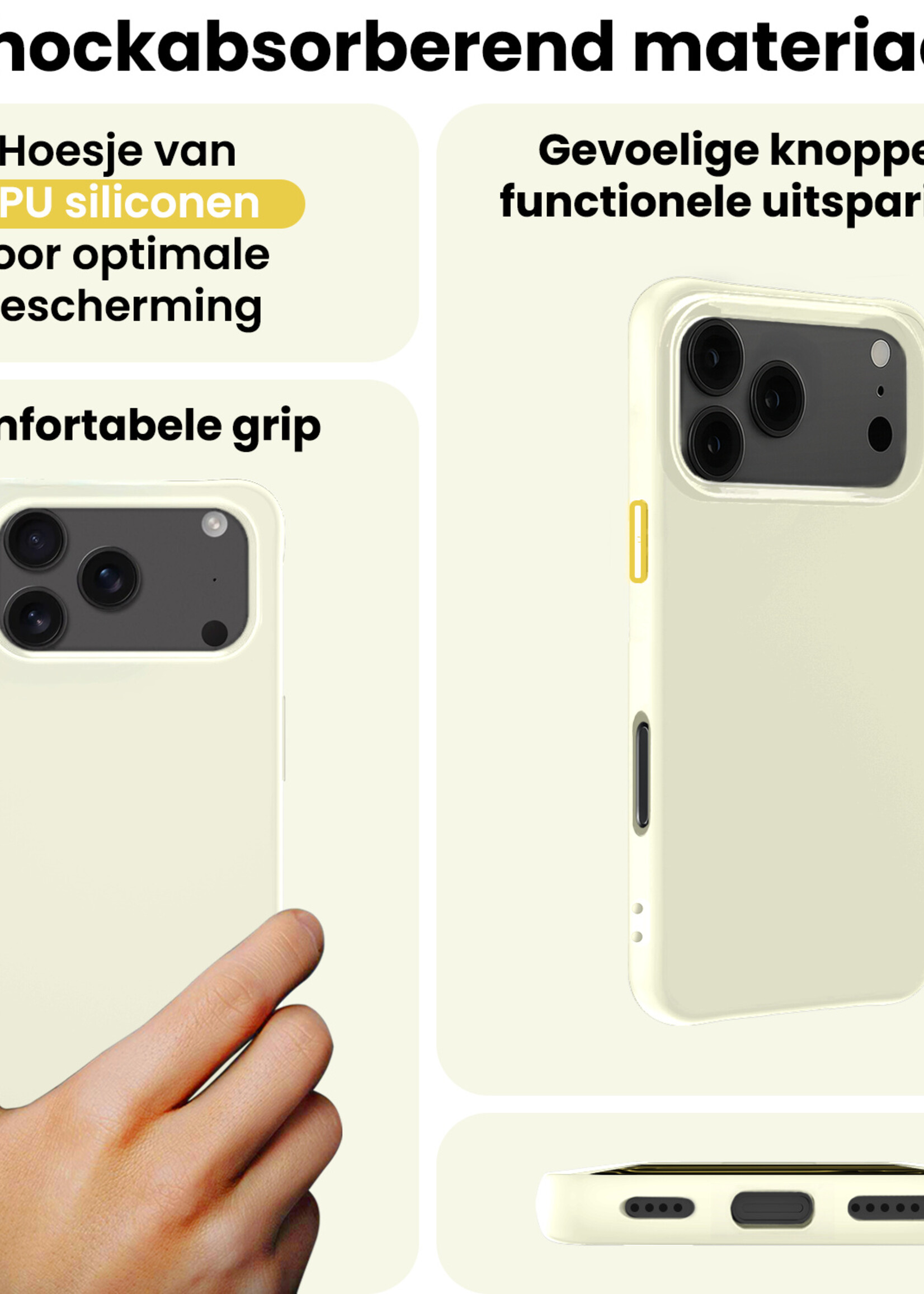 LUQ LUQ iPhone 17 Pro Hoesje Siliconen - Wit - 2 PACK