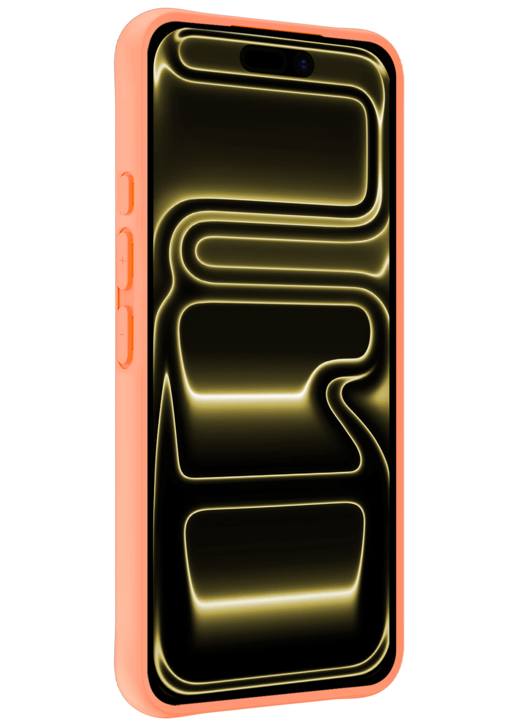 LUQ LUQ iPhone 17 Pro Hoesje Siliconen Met 2x Screenprotector Met Dichte Notch - Perzik