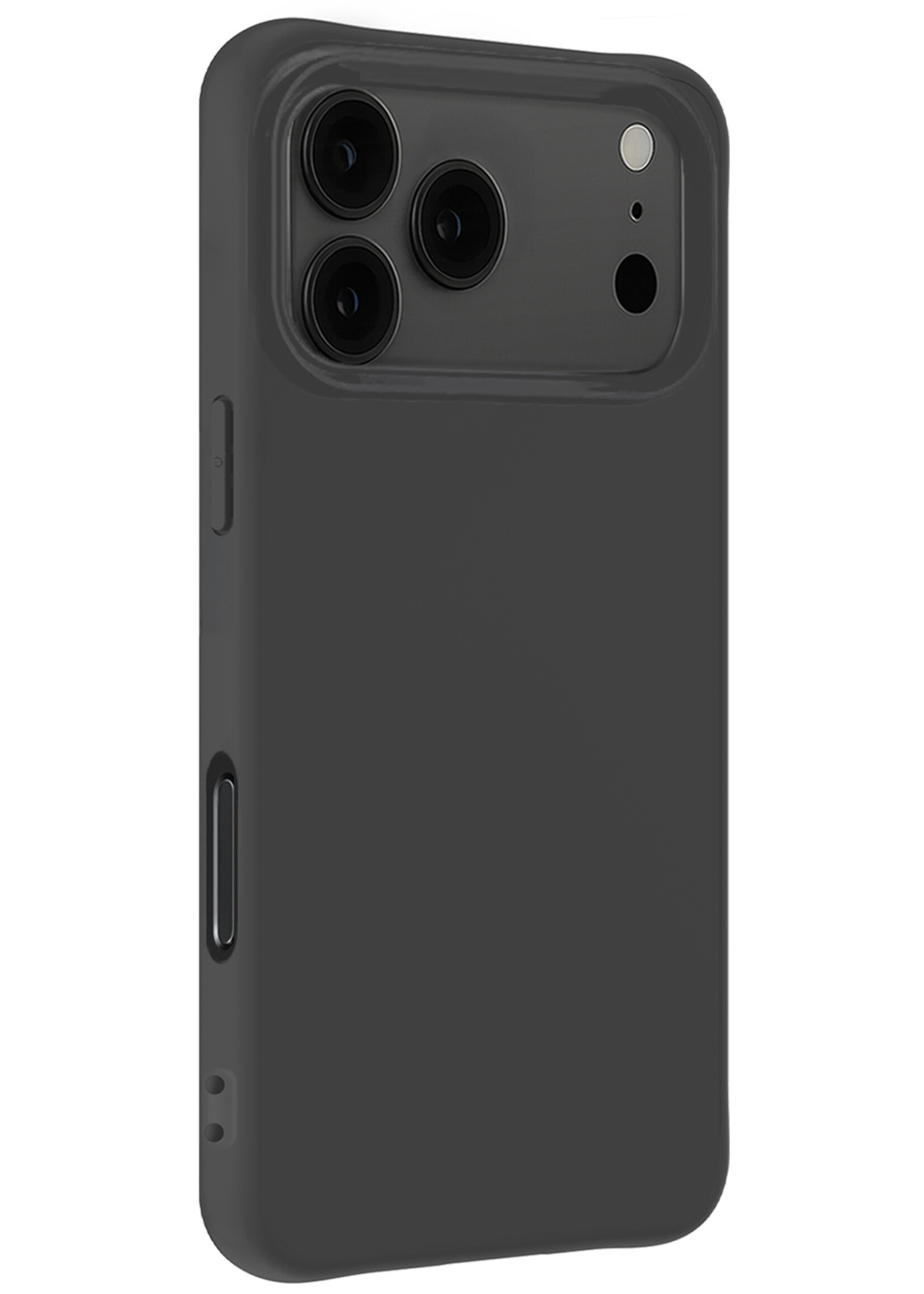 LUQ LUQ iPhone 17 Pro Hoesje Siliconen Met 2x Screenprotector Met Dichte Notch - Zwart