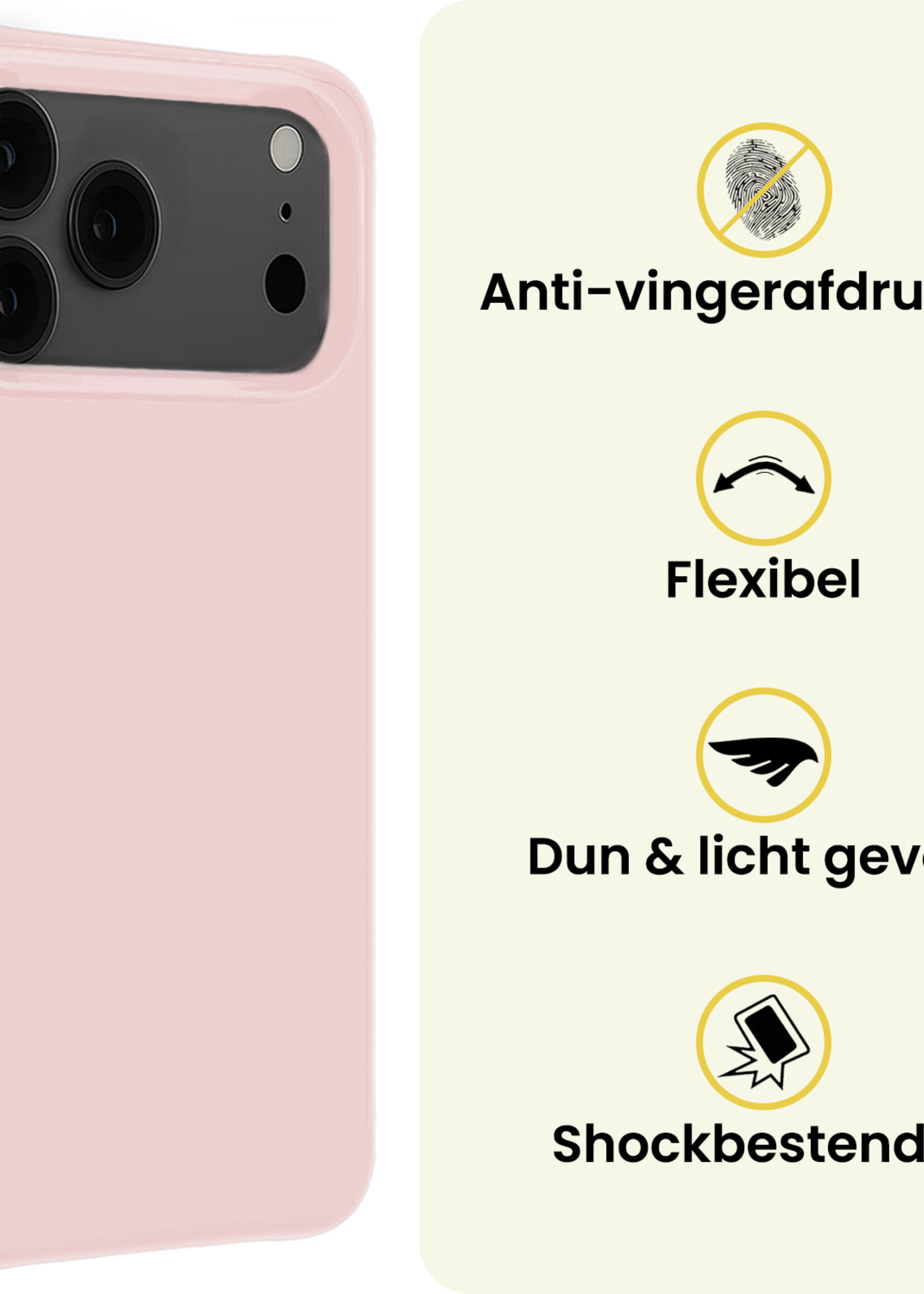 LUQ LUQ iPhone 17 Pro Max Hoesje Siliconen - Lichtroze - 2 PACK