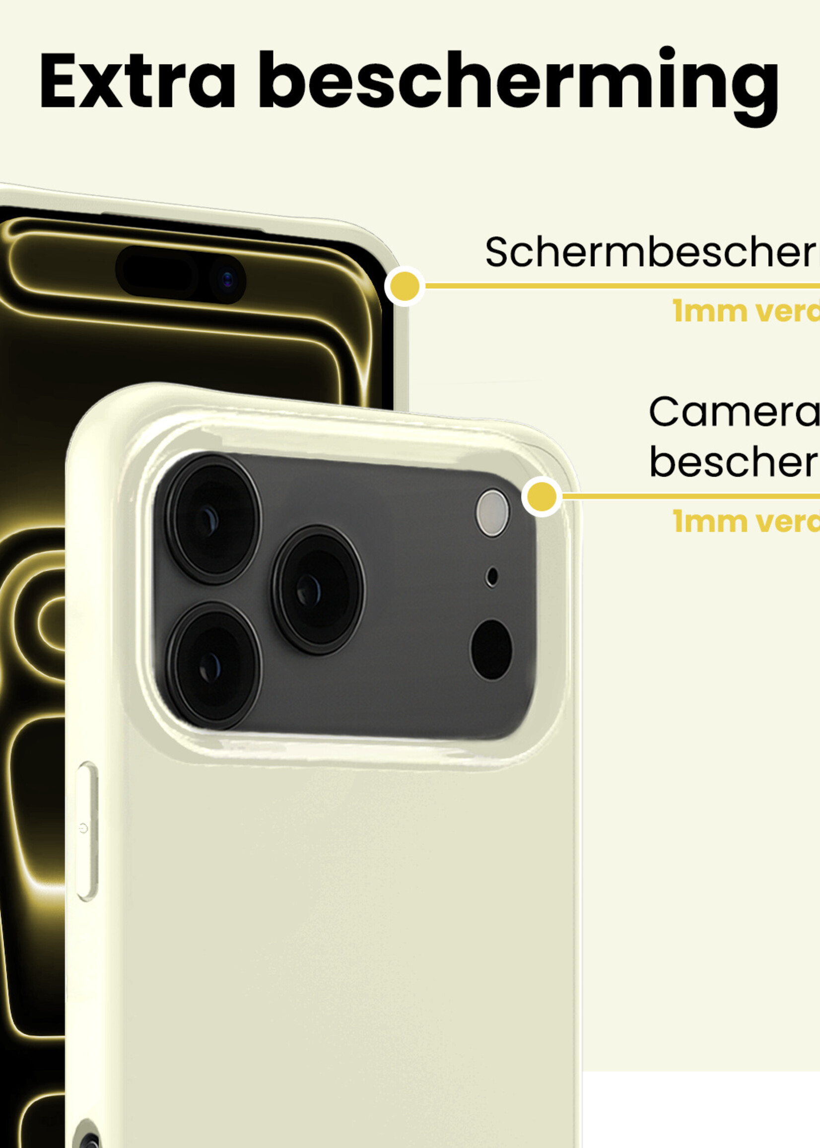 LUQ LUQ iPhone 17 Pro Max Hoesje Siliconen - Wit - 2 PACK