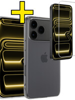 LUQ LUQ iPhone 17 Pro Max Hoesje Siliconen Met Screenprotector Met Dichte Notch - Transparant