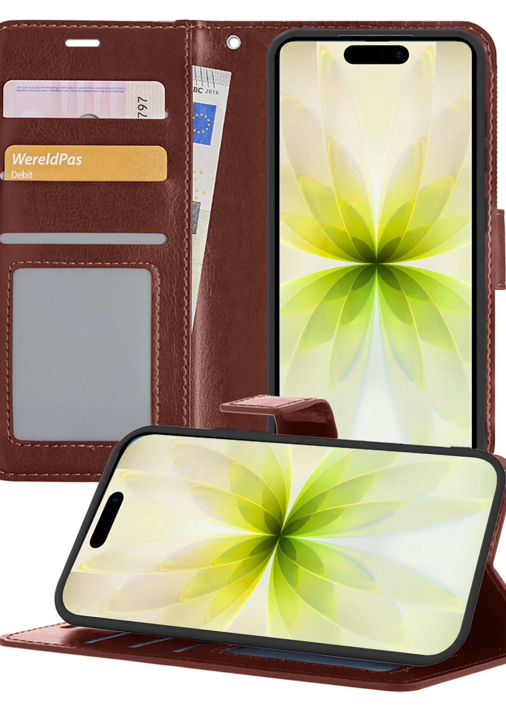 LUQ LUQ iPhone 17 Hoesje Bookcase - Bruin