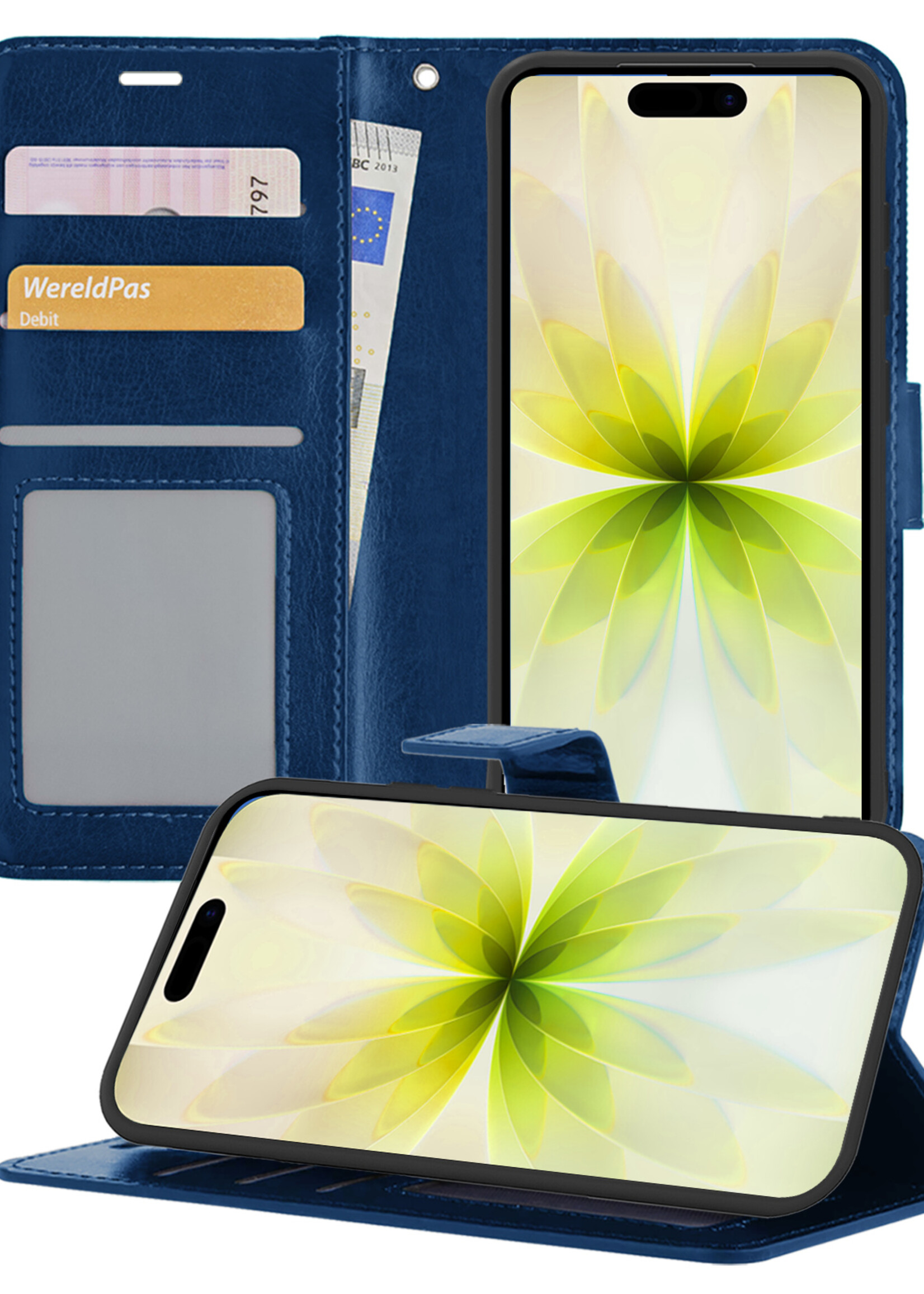 LUQ LUQ iPhone 17 Hoesje Bookcase - Donkerblauw