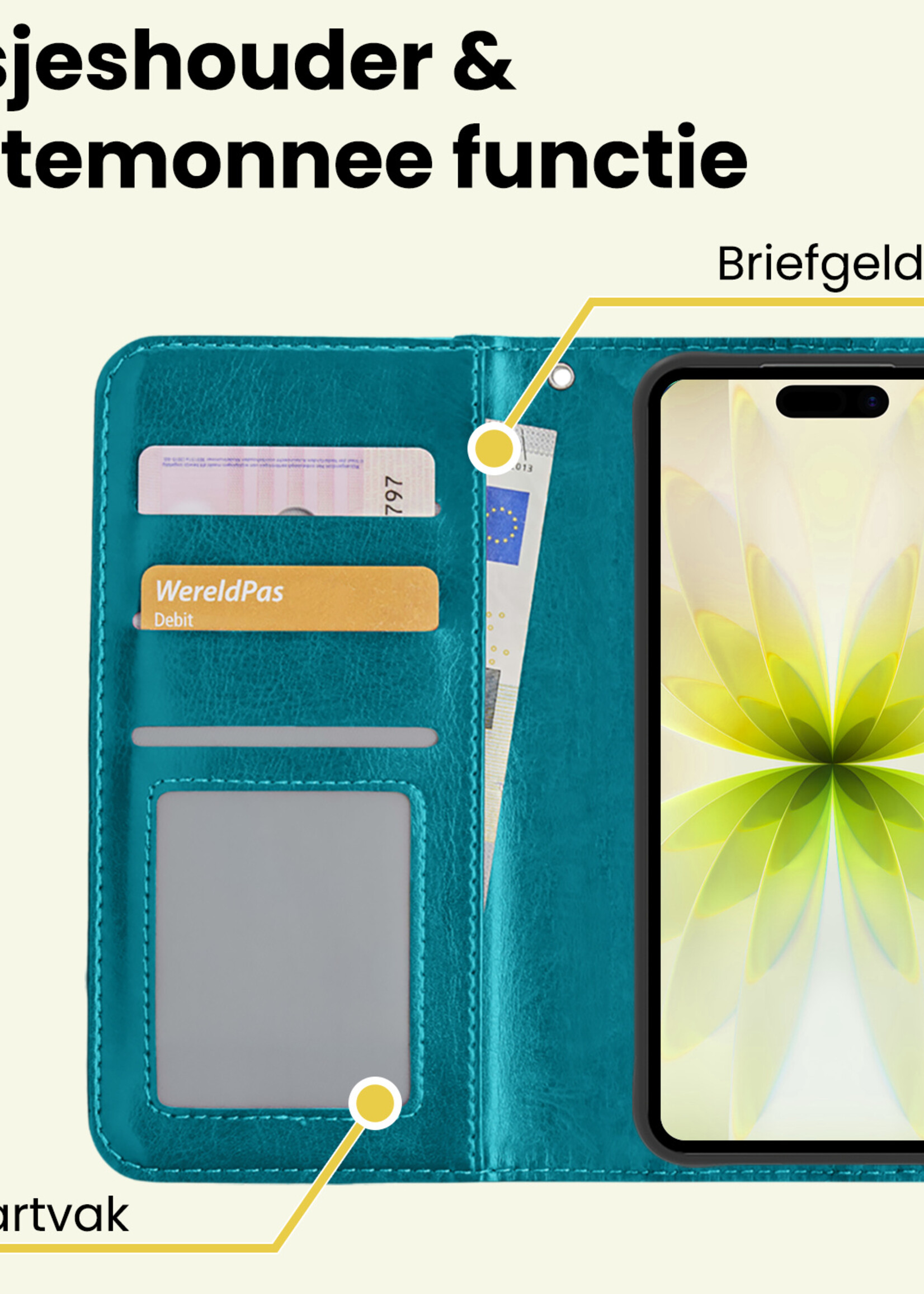 LUQ LUQ iPhone 17 Hoesje Bookcase - Turquoise