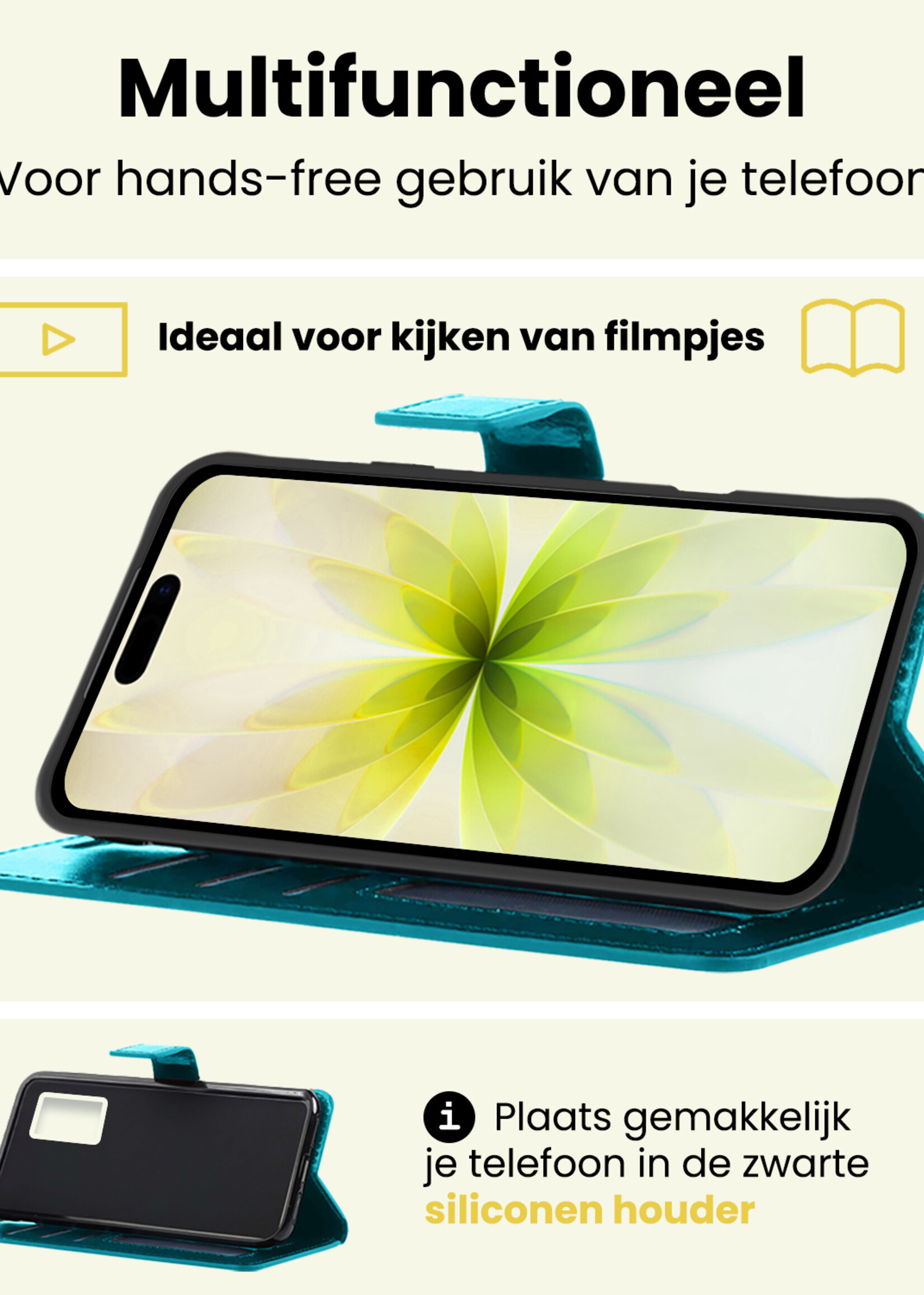 LUQ LUQ iPhone 17 Hoesje Bookcase - Turquoise