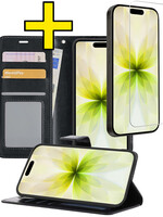 LUQ LUQ iPhone 17 Hoesje Bookcase Met Screenprotector - Zwart