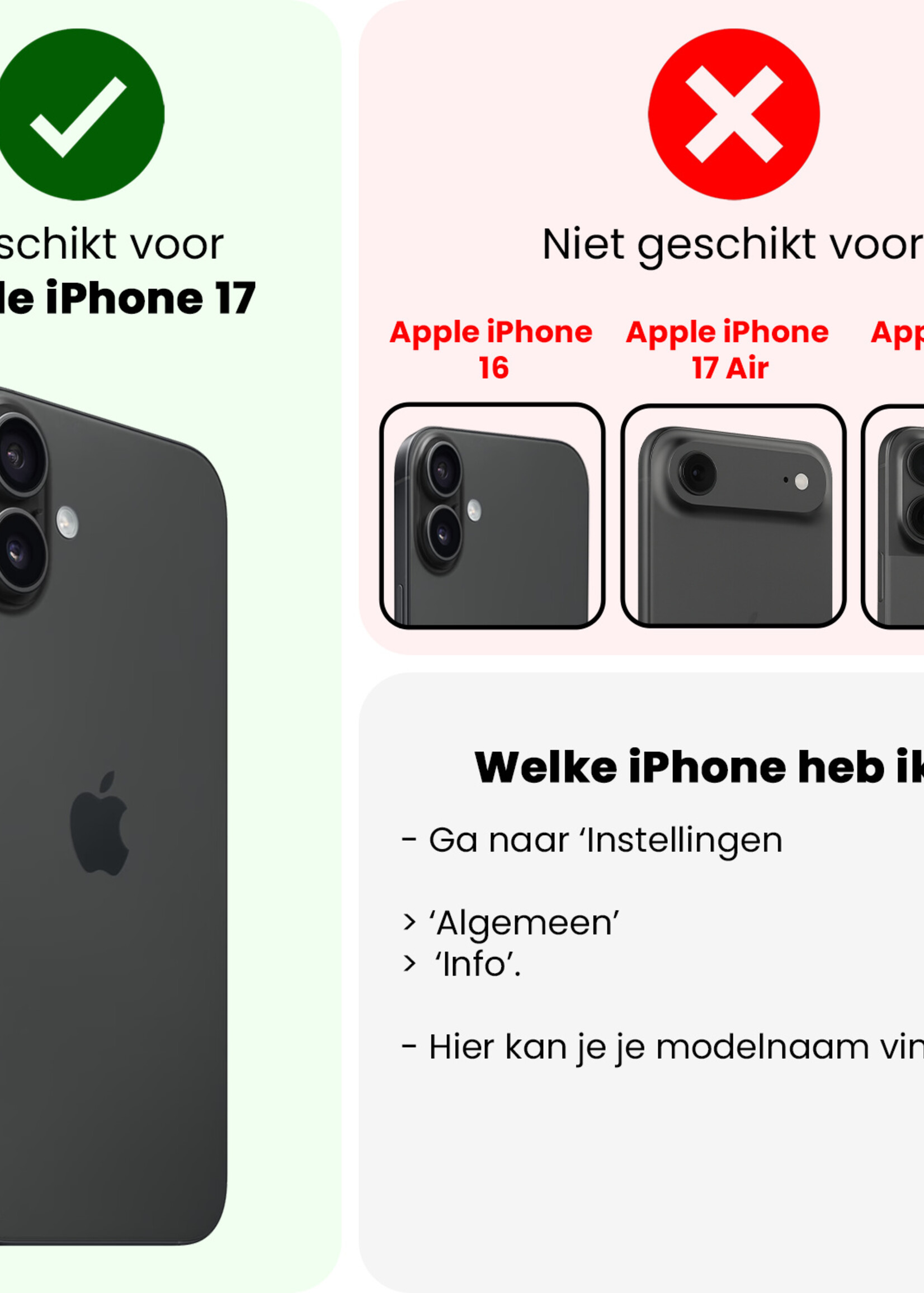 LUQ LUQ iPhone 17 Hoesje Bookcase Met Screenprotector - Zwart
