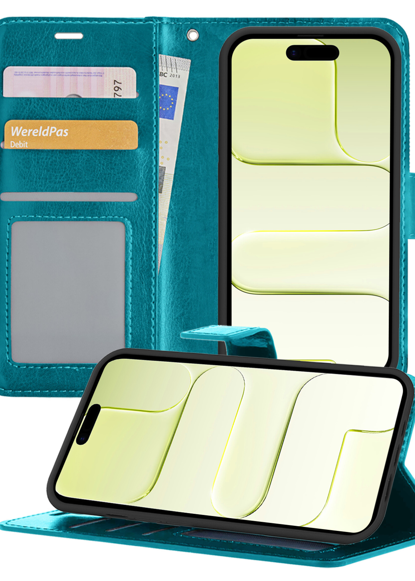 LUQ LUQ iPhone Air Hoesje Bookcase - Turquoise