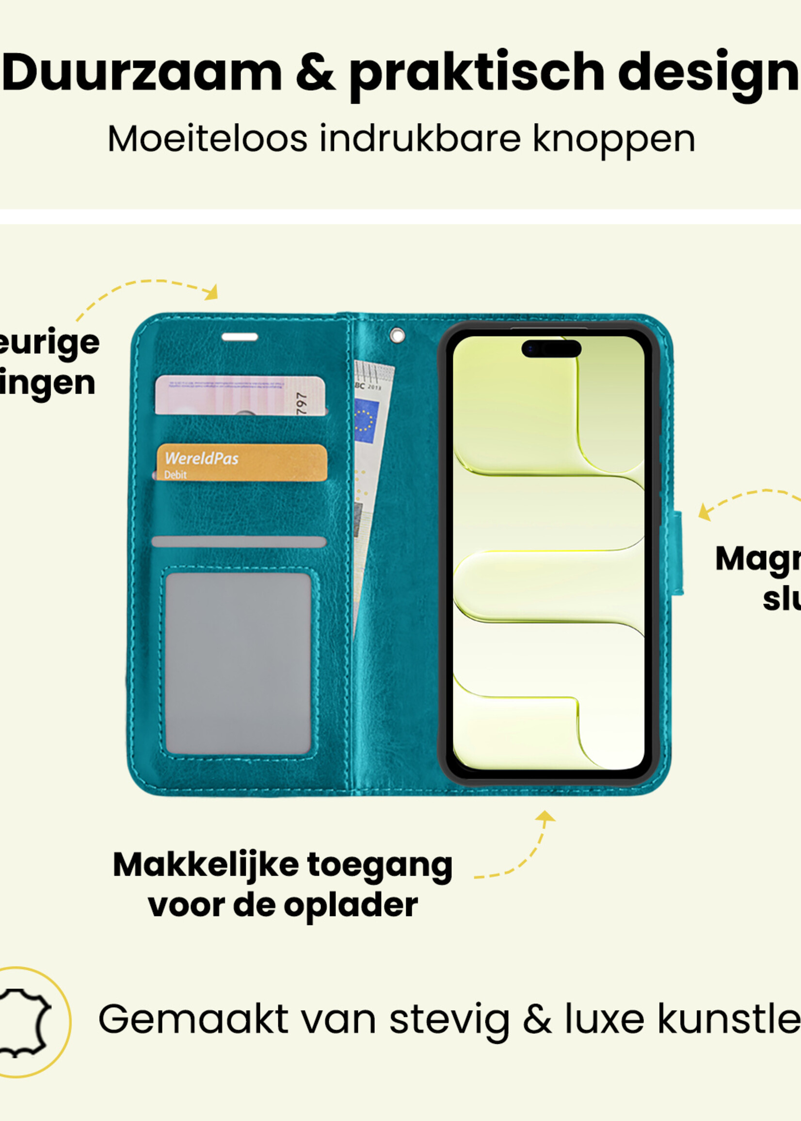 LUQ LUQ iPhone Air Hoesje Bookcase - Turquoise