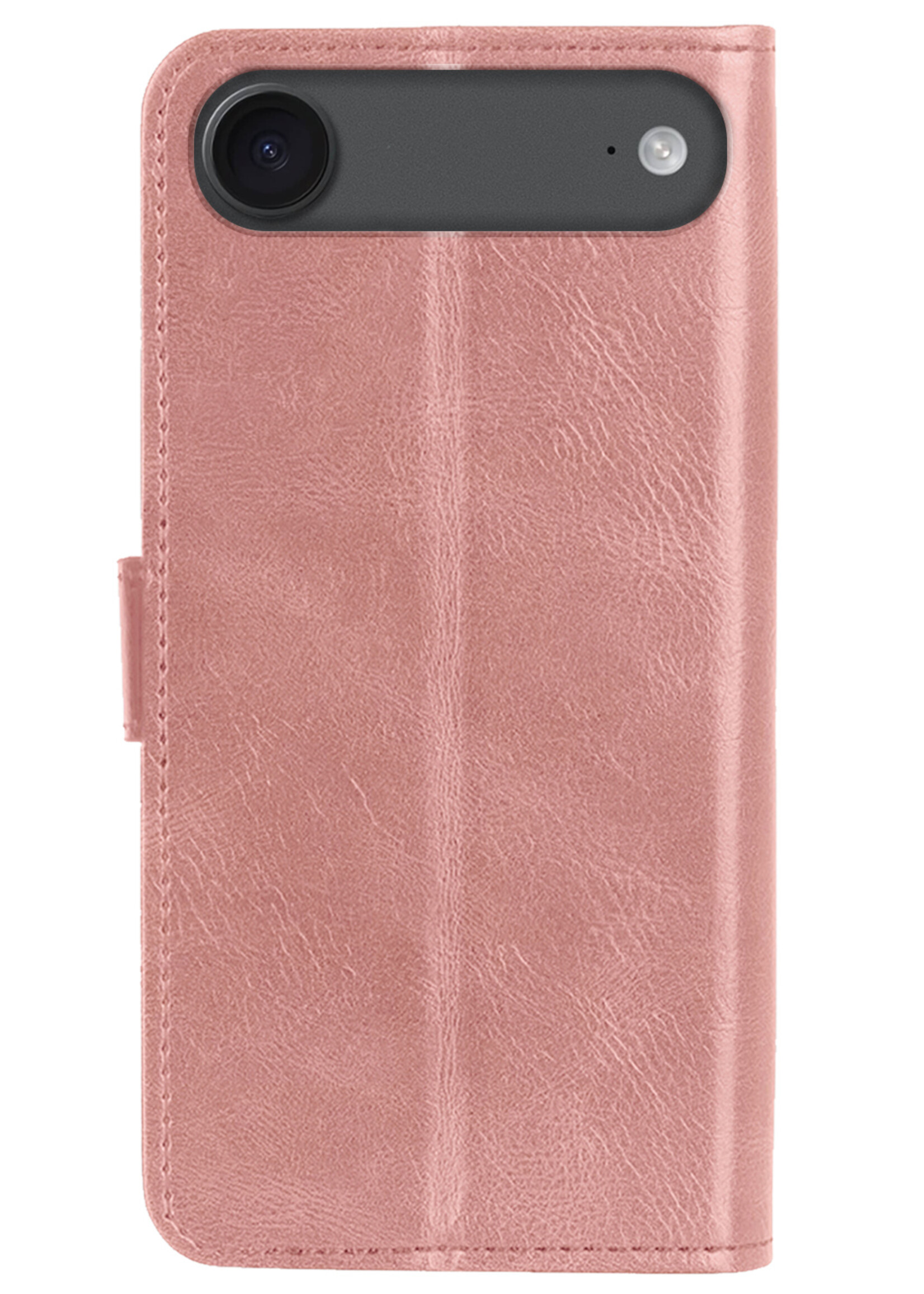 LUQ LUQ iPhone Air Hoesje Bookcase Met 2x Screenprotector - Rose Goud