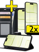 LUQ LUQ iPhone Air Hoesje Bookcase Met 2x Screenprotector - Zwart