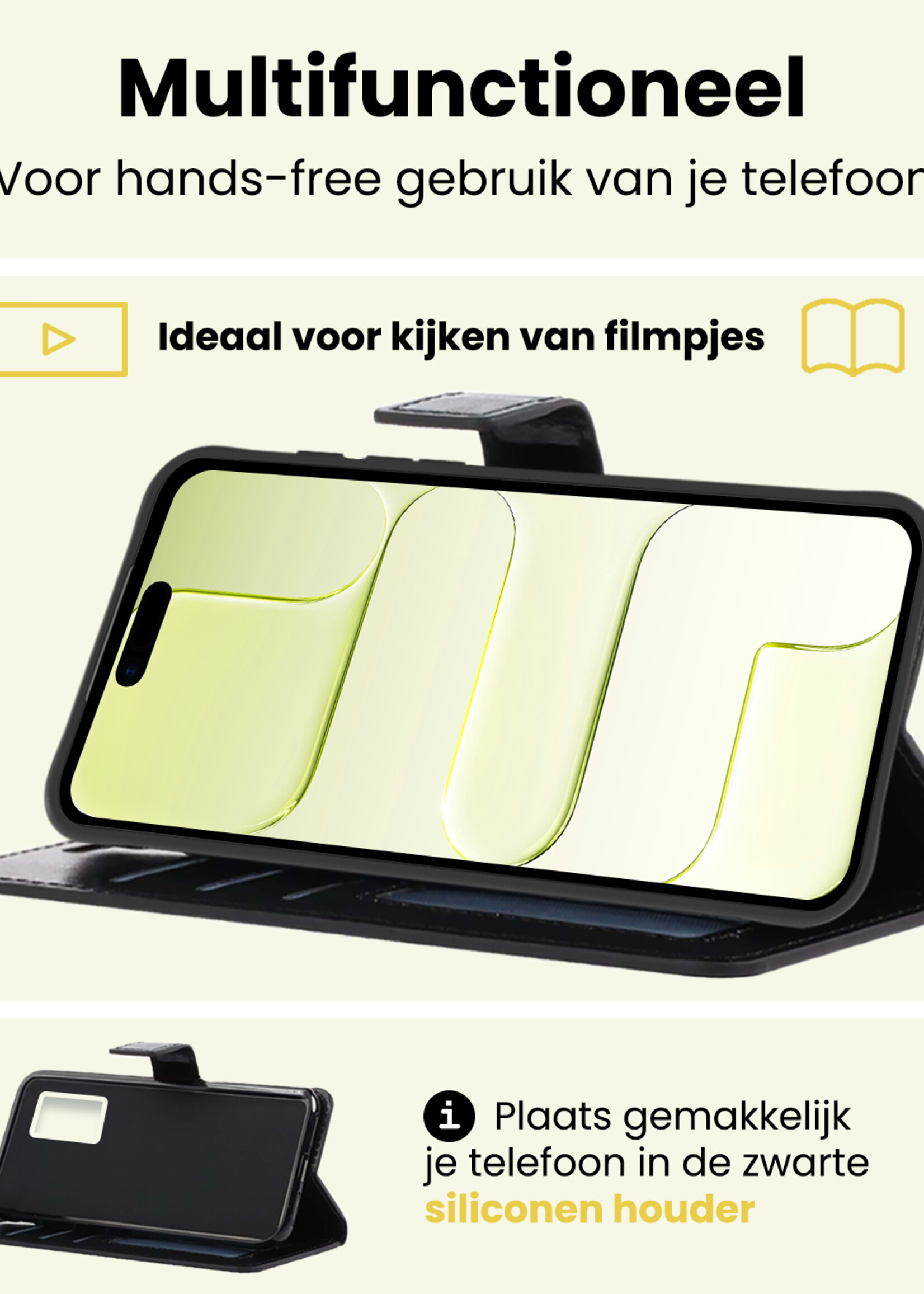 LUQ LUQ iPhone Air Hoesje Bookcase Met 2x Screenprotector - Zwart