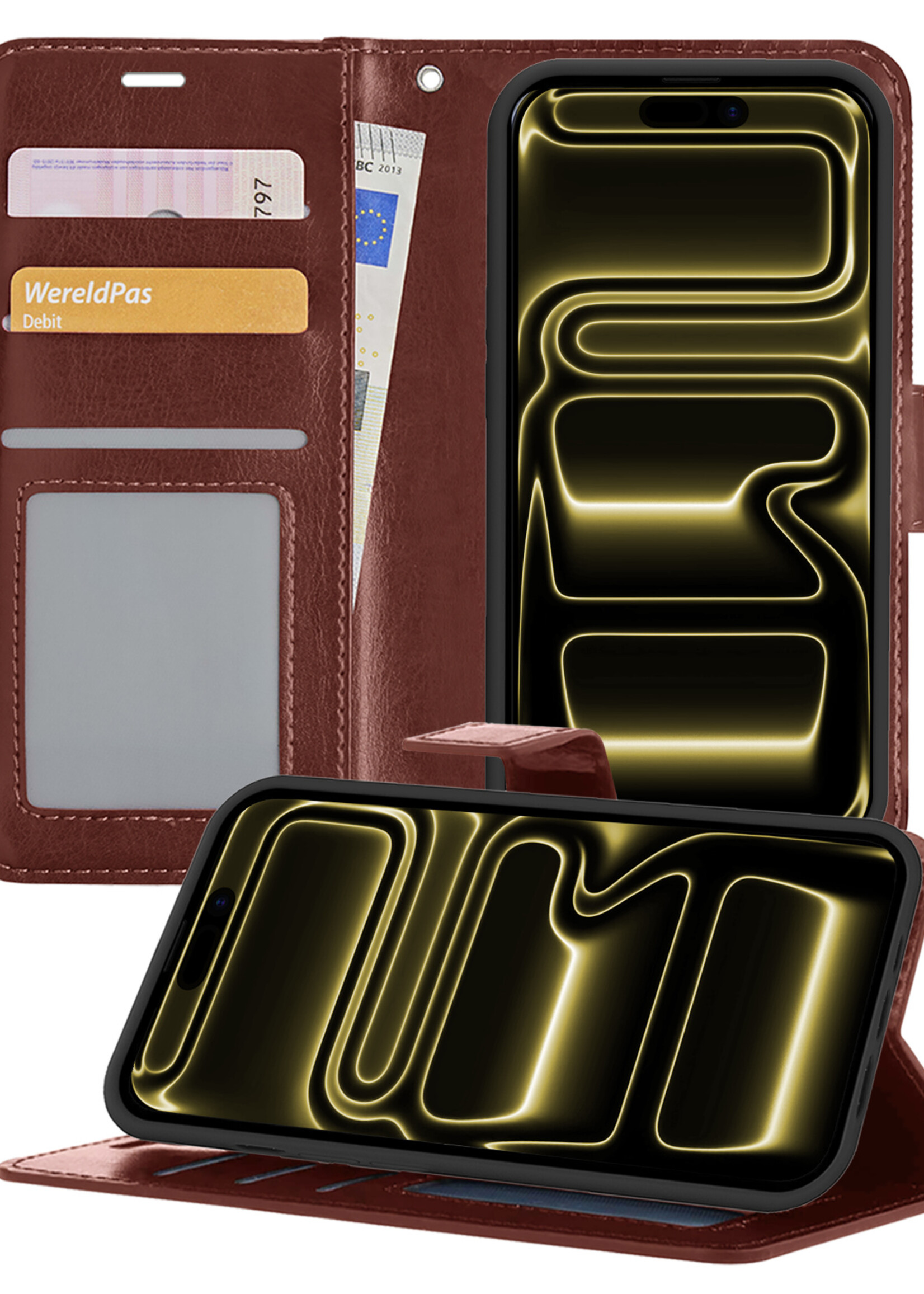 LUQ LUQ iPhone 17 Pro Hoesje Bookcase - Bruin