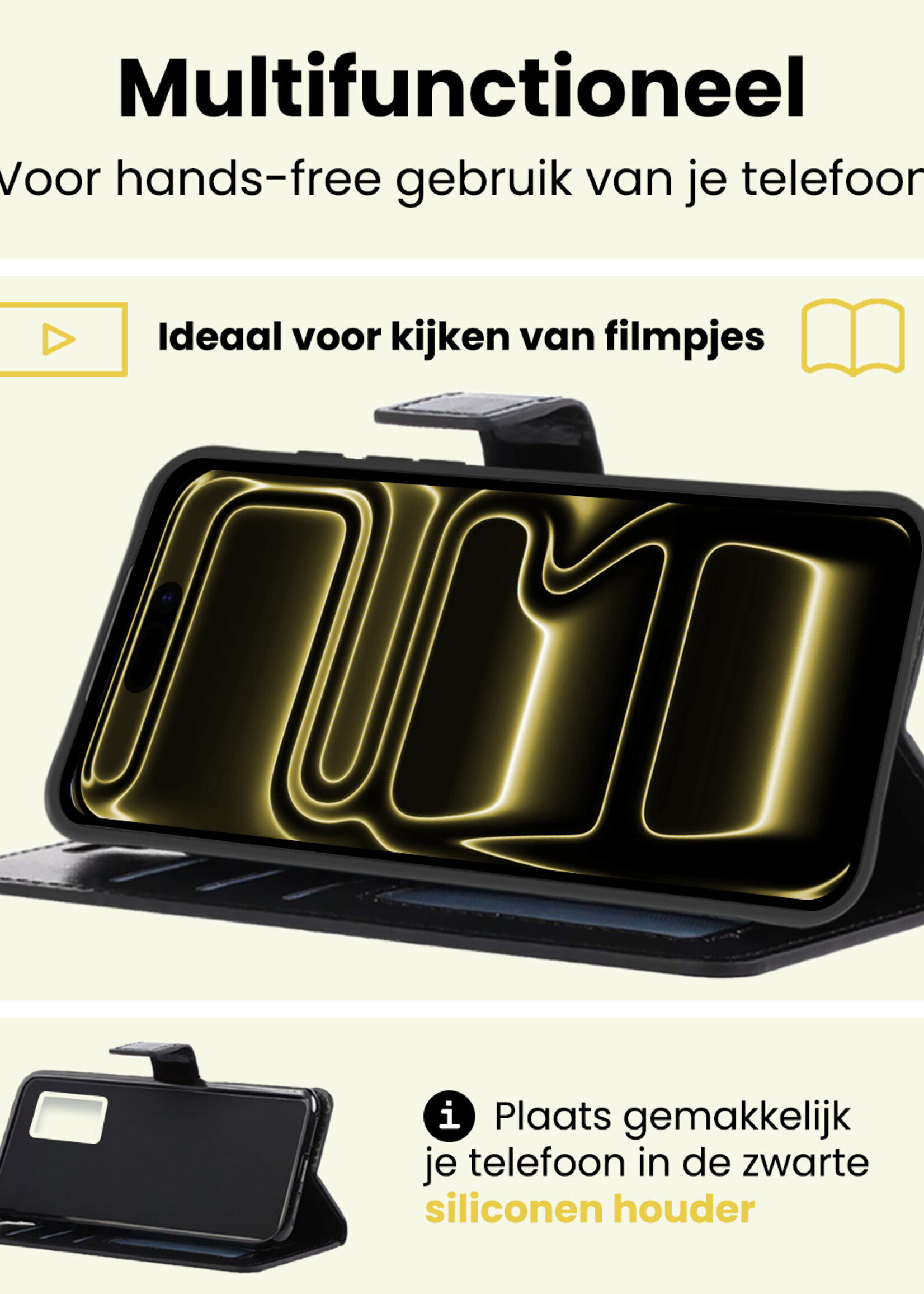 LUQ LUQ iPhone 17 Pro Max Hoesje Bookcase - Zwart