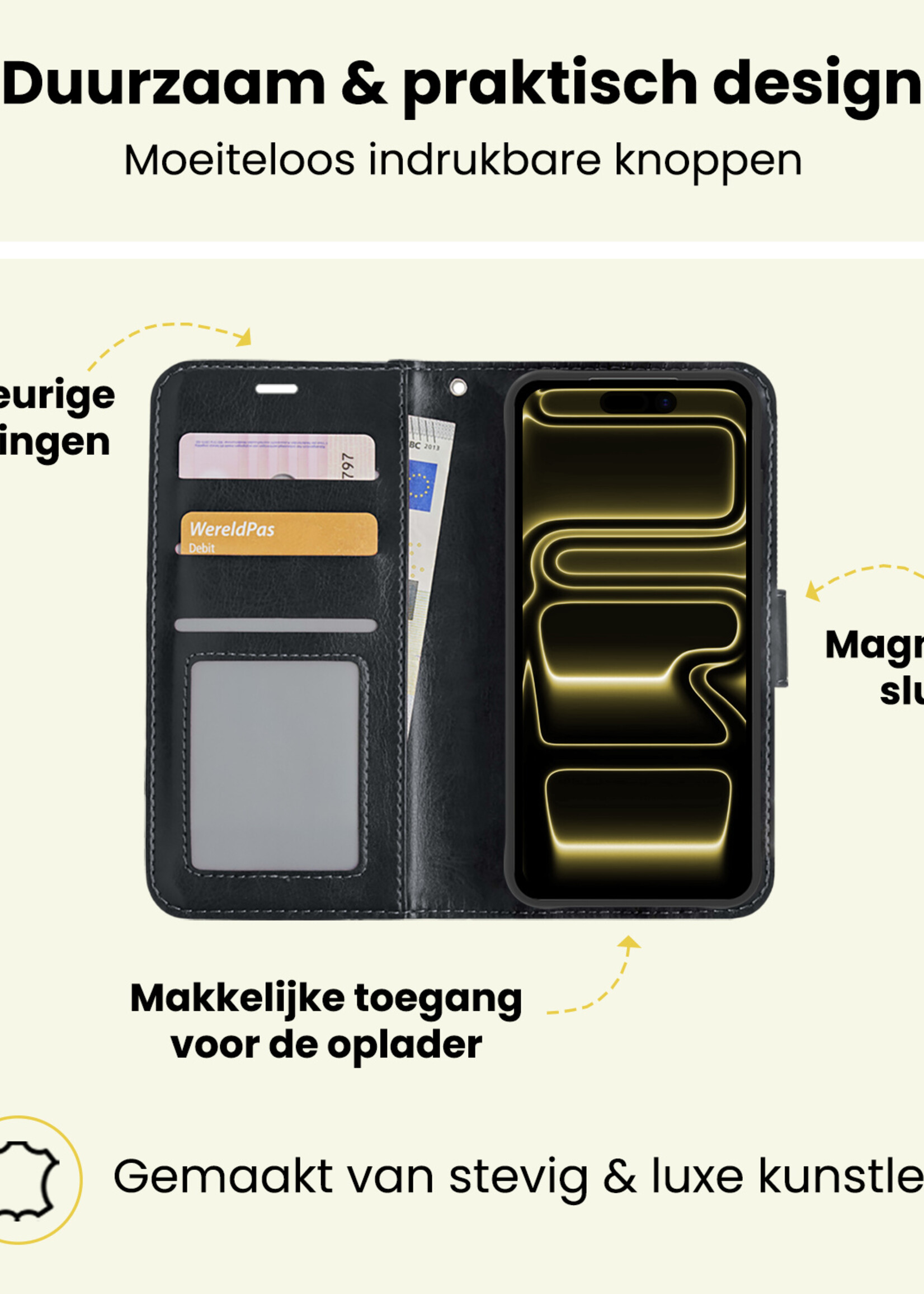 LUQ LUQ iPhone 17 Pro Max Hoesje Bookcase - Zwart