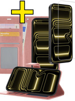 LUQ LUQ iPhone 17 Pro Max Hoesje Bookcase Met Screenprotector - Rose Goud