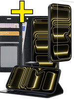 LUQ LUQ iPhone 17 Pro Max Hoesje Bookcase Met Screenprotector - Zwart