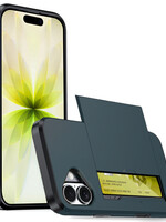 LUQ LUQ iPhone 17 Hoesje Pashouder Hard - Donker Blauw