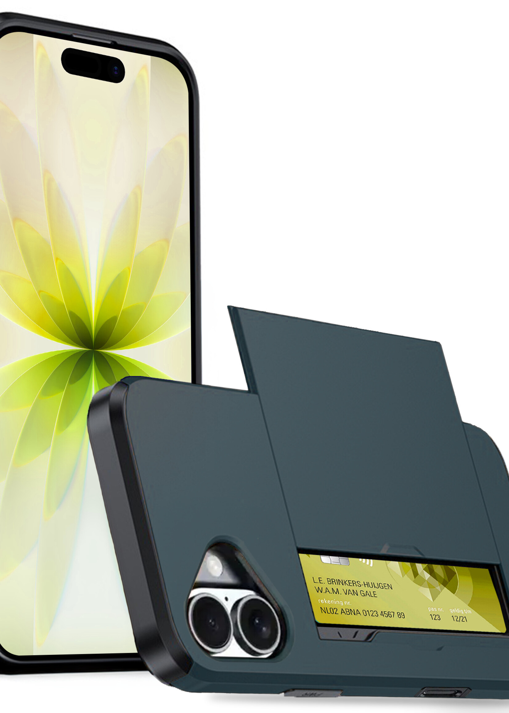 LUQ LUQ iPhone 17 Hoesje Pashouder Hard - Donker Blauw