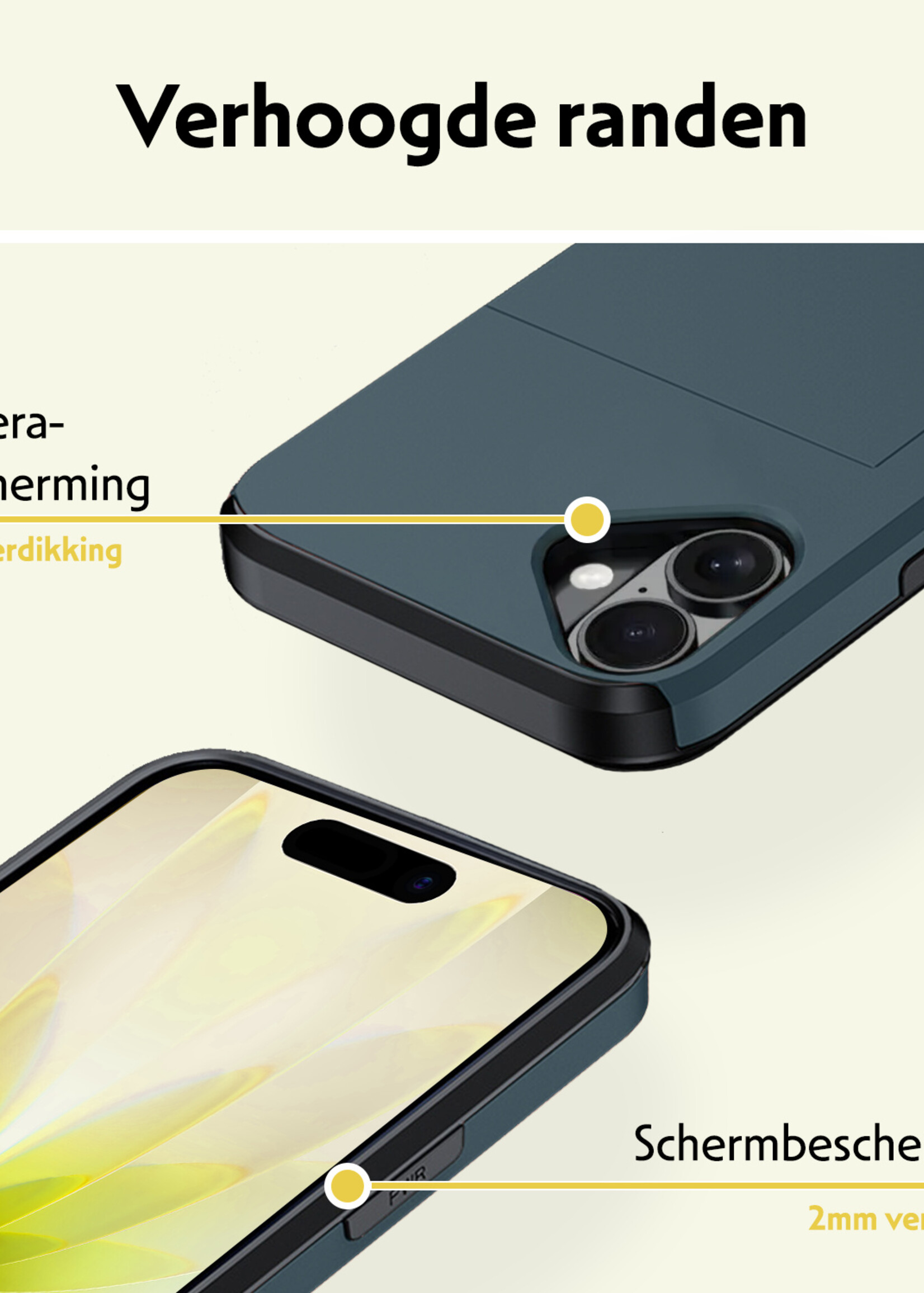 LUQ LUQ iPhone 17 Hoesje Pashouder Hard - Donker Blauw