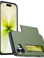 LUQ LUQ iPhone 17 Hoesje Pashouder Hard - Donker Groen