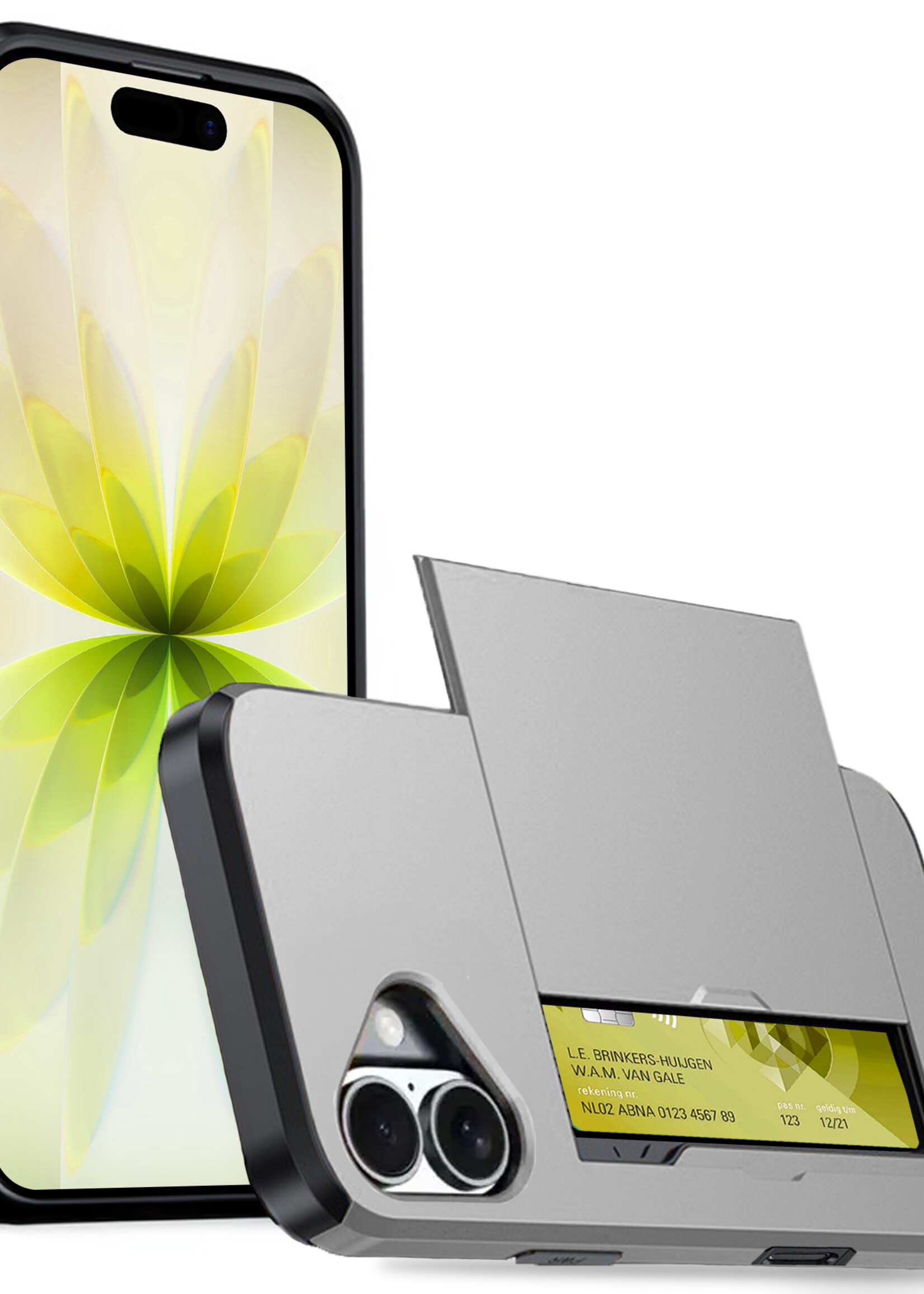 LUQ LUQ iPhone 17 Hoesje Pashouder Hard - Grijs