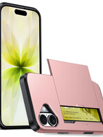 LUQ LUQ iPhone 17 Hoesje Pashouder Hard - Rosé Goud