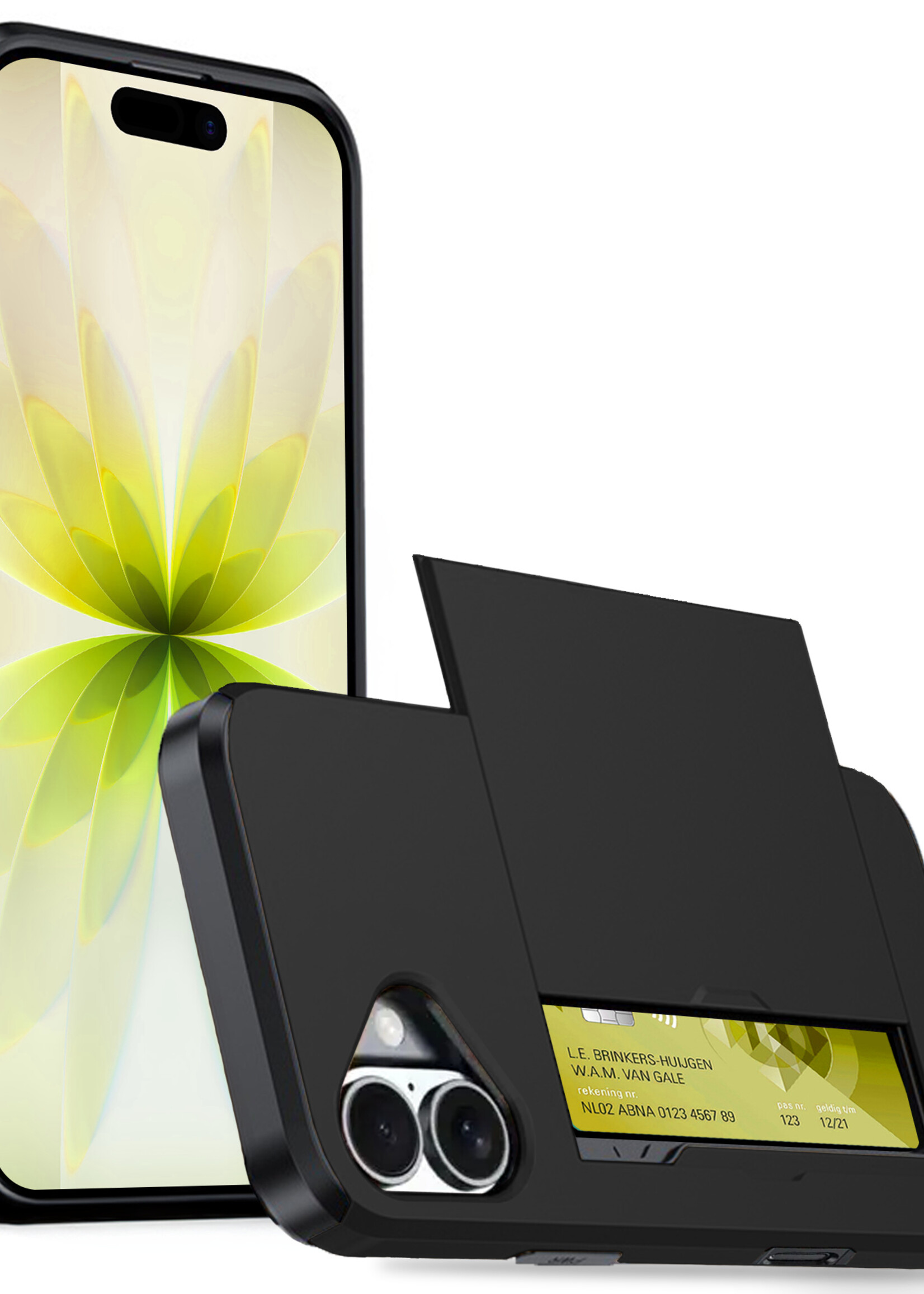 LUQ LUQ iPhone 17 Hoesje Pashouder Hard - Zwart