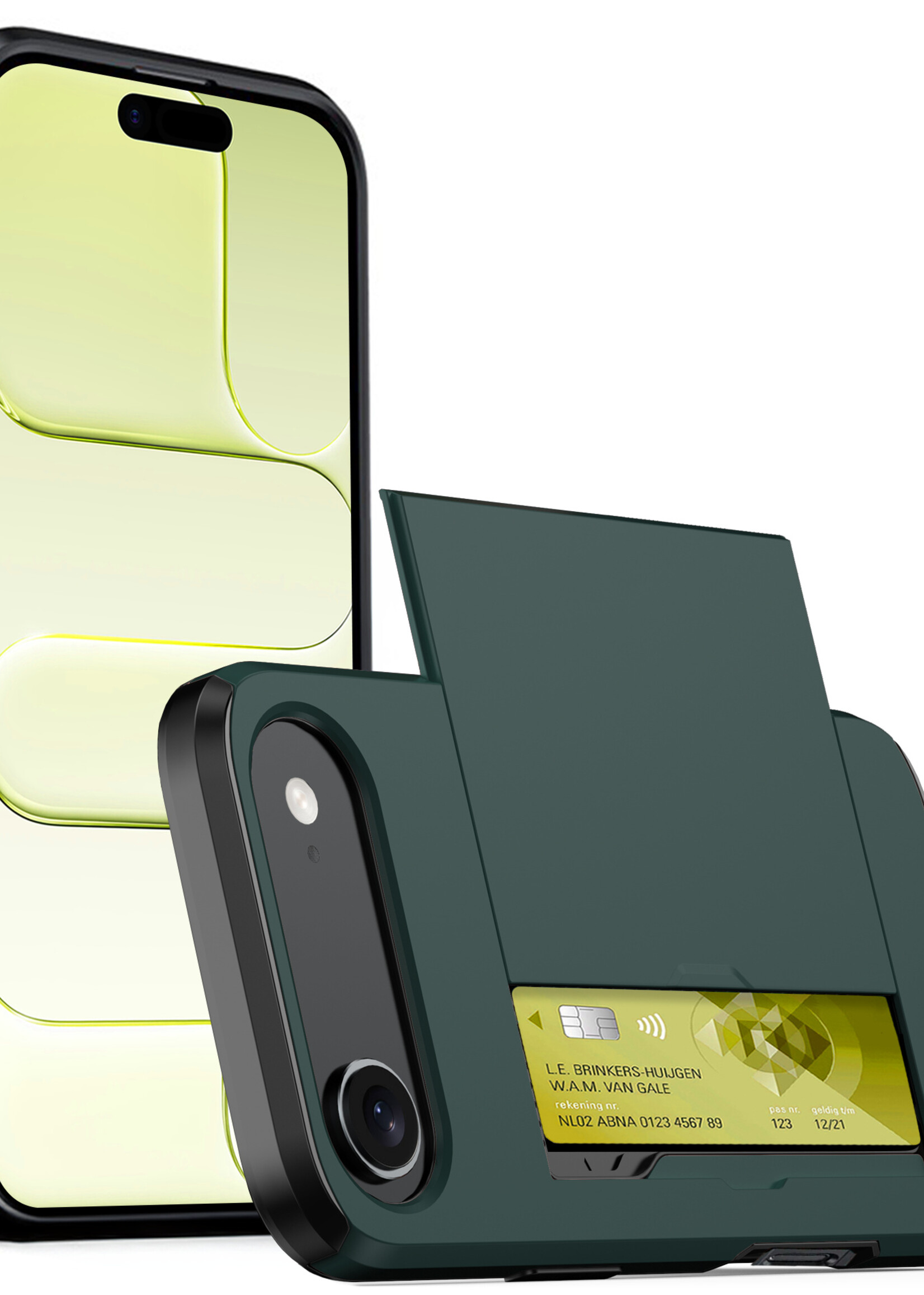 LUQ LUQ iPhone Air Hoesje Pashouder Hard - Donker Blauw