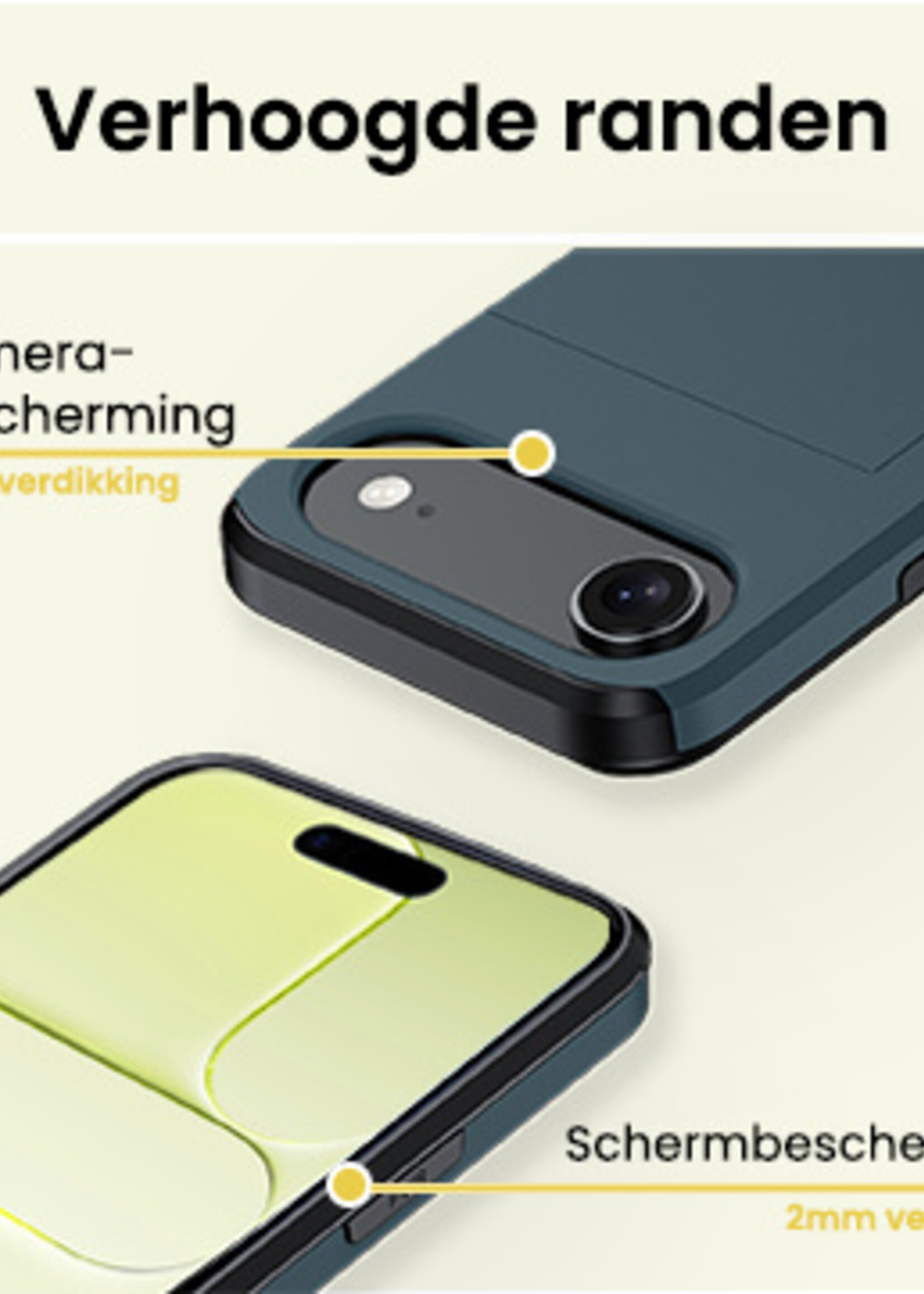 LUQ LUQ iPhone Air Hoesje Pashouder Hard - Donker Blauw