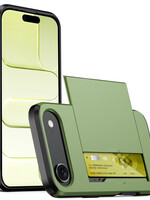 LUQ LUQ iPhone Air Hoesje Pashouder Hard - Donker Groen