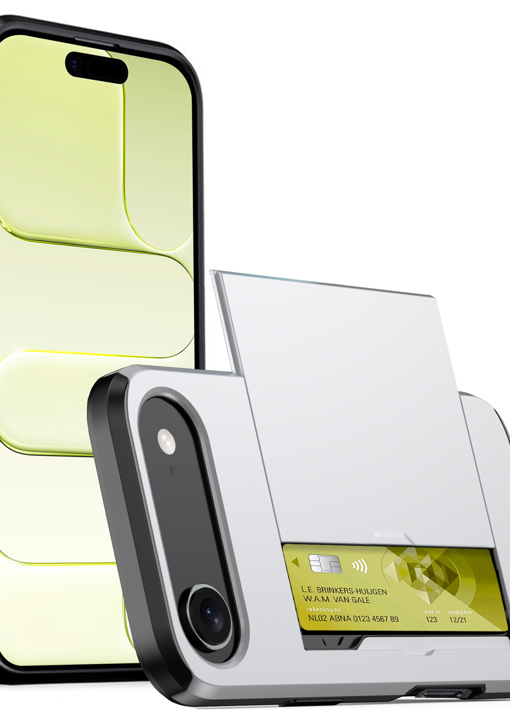 LUQ LUQ iPhone Air Hoesje Pashouder Hard - Grijs