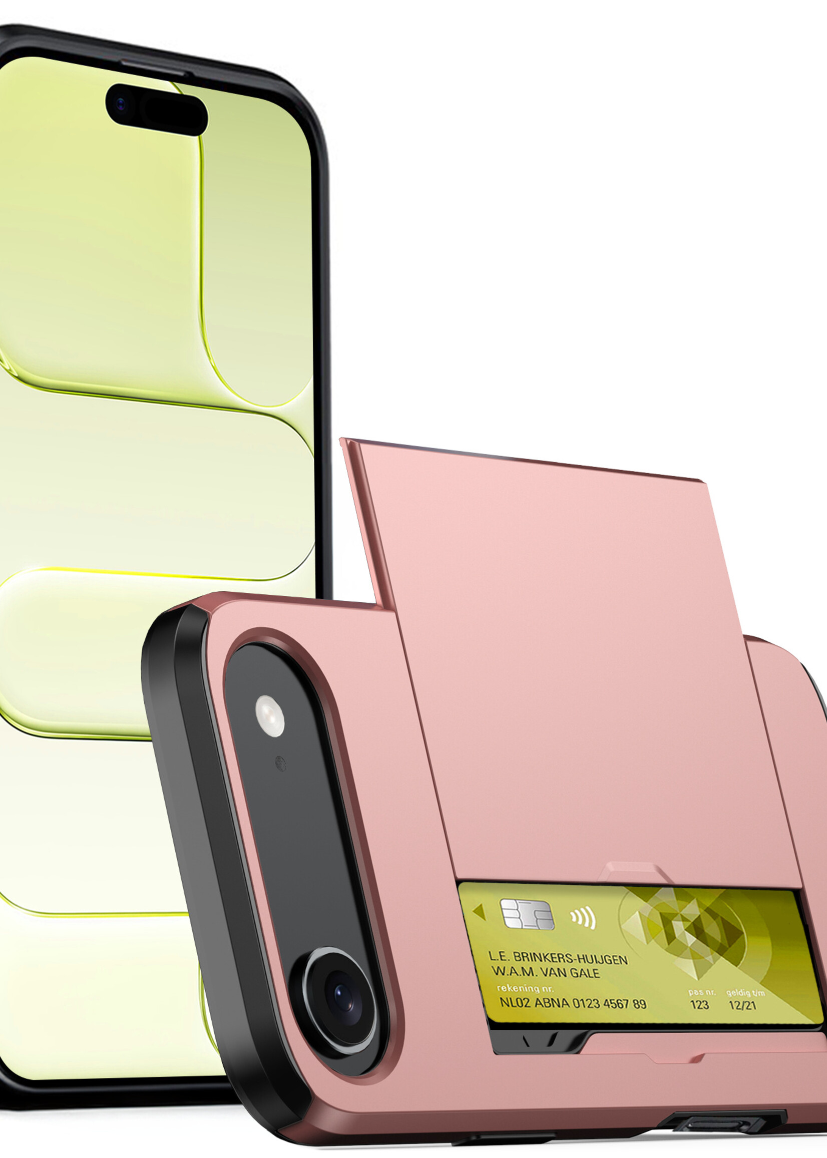 LUQ LUQ iPhone Air Hoesje Pashouder Hard - Rosé Goud