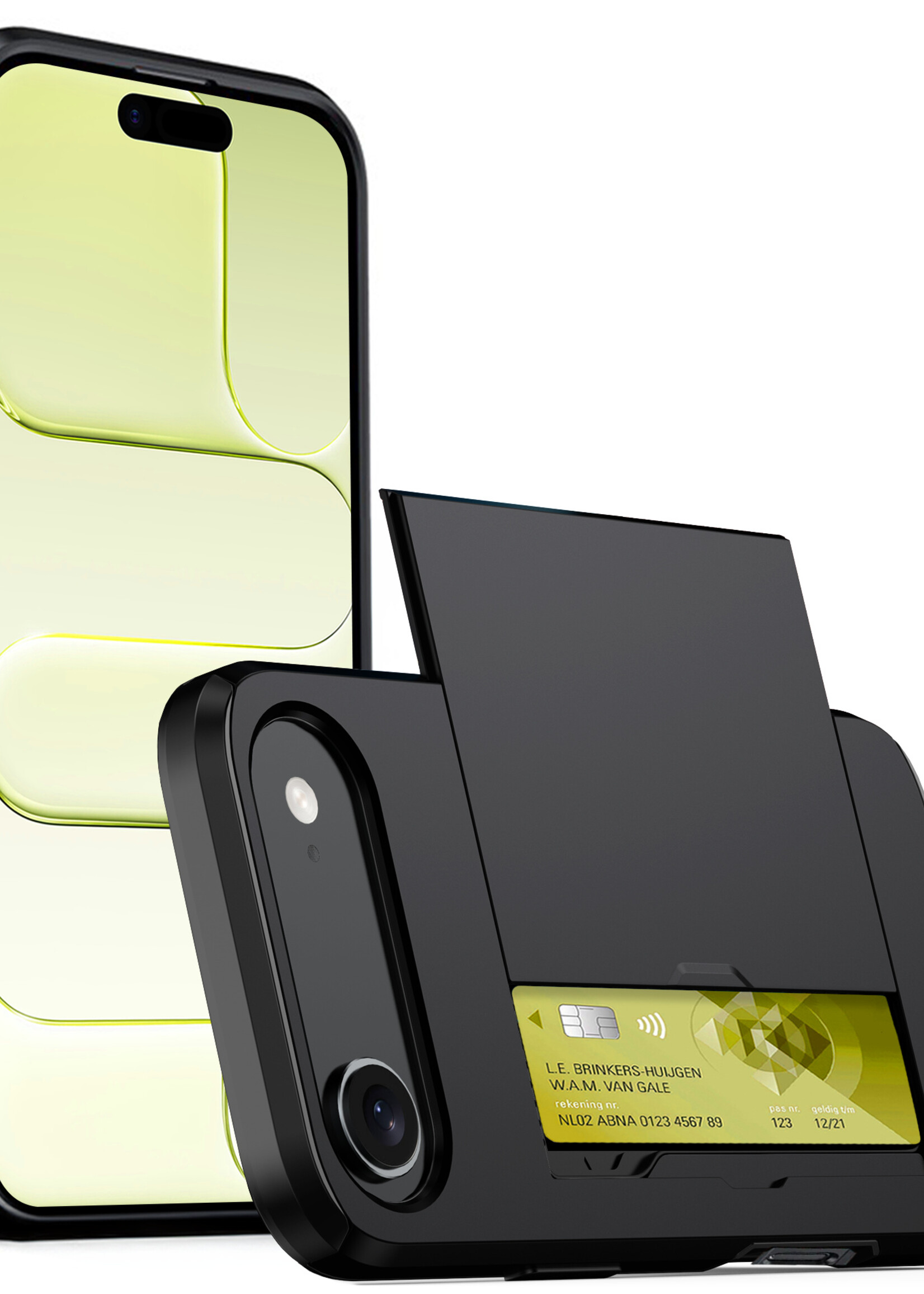 LUQ LUQ iPhone Air Hoesje Pashouder Hard - Zwart