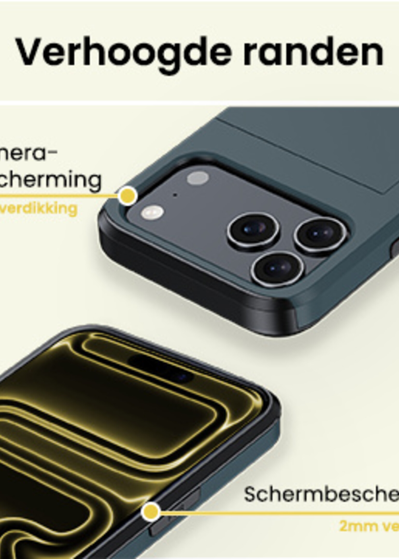 LUQ LUQ iPhone 17 Pro Hoesje Pashouder Hard - Donker Blauw