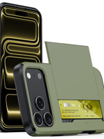 LUQ LUQ iPhone 17 Pro Hoesje Pashouder Hard - Donker Groen