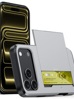 LUQ LUQ iPhone 17 Pro Hoesje Pashouder Hard - Grijs