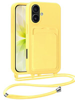 LUQ LUQ iPhone 17 Hoesje Pashouder met Koord - Geel