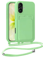 LUQ LUQ iPhone 17 Hoesje Pashouder met Koord - Groen