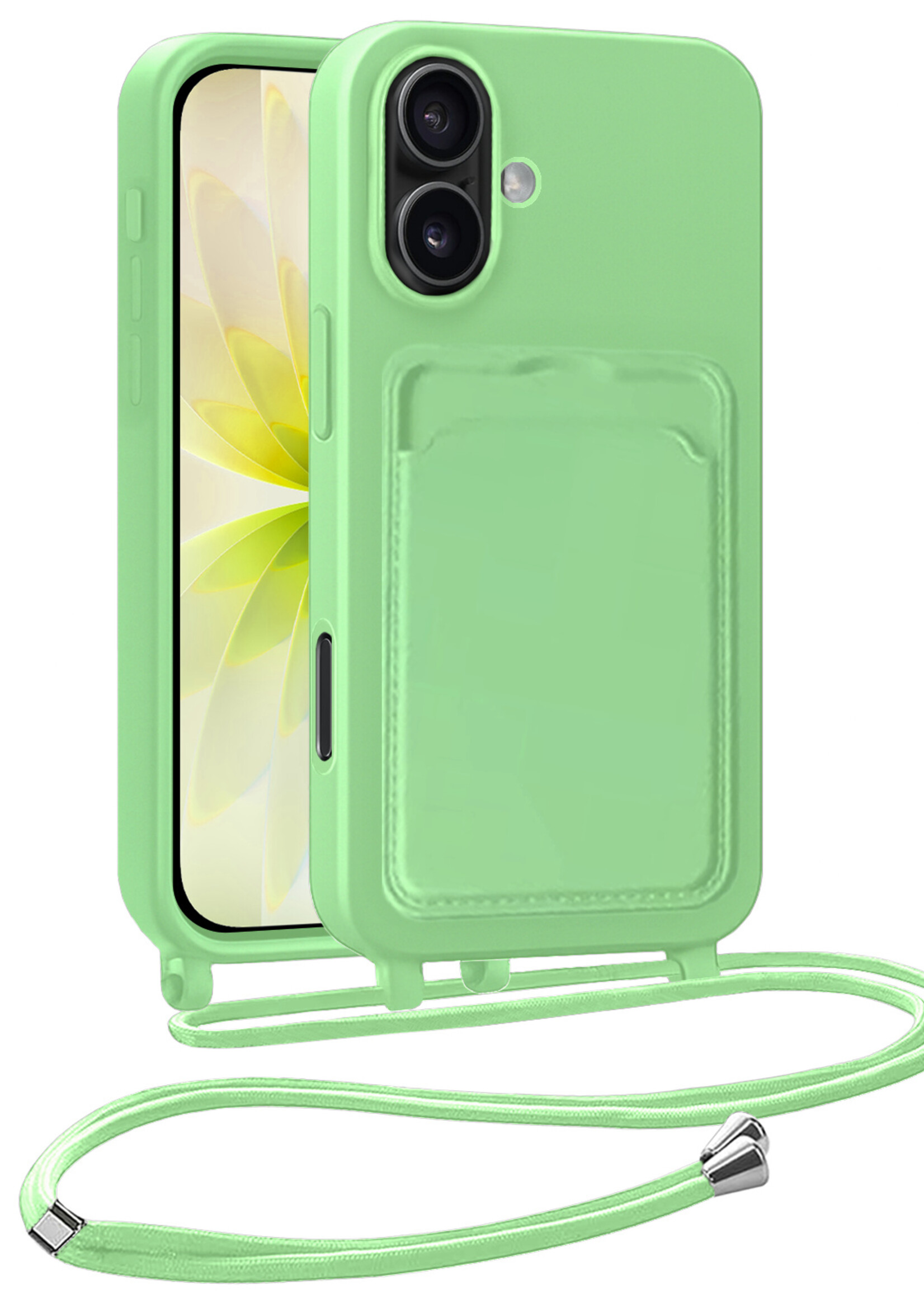 LUQ LUQ iPhone 17 Hoesje Pashouder met Koord - Groen