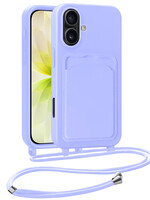 LUQ LUQ iPhone 17 Hoesje Pashouder met Koord - Lila