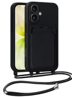 LUQ LUQ iPhone 17 Hoesje Pashouder met Koord - Zwart