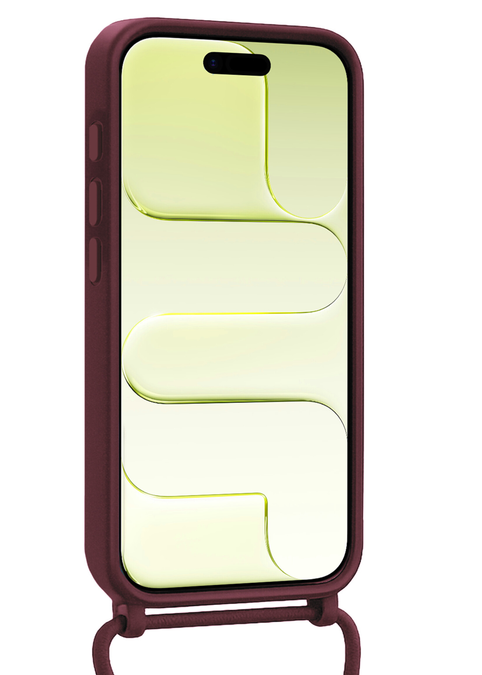 LUQ LUQ iPhone Air Hoesje Pashouder met Koord - Aubergine