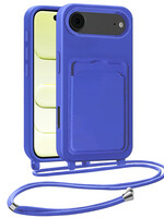 LUQ LUQ iPhone Air Hoesje Pashouder met Koord - Fel Blauw