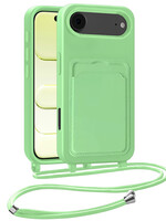 LUQ LUQ iPhone Air Hoesje Pashouder met Koord - Groen